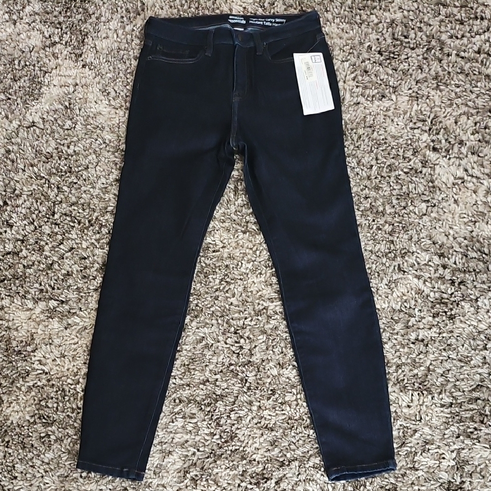 NWT Amazon Essentials Women's Dark Blue Skinny Jeans